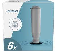 Wessper cartuchos de filtro de agua para cafetera automática, filtro de agua - compatible con cafeteras Krups F088, Nivona, Siemens, Bosch, AEG - paquete de 6