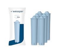 Wessper Cartuchos de filtro para cafetera automática, filtro de agua Aqua Blue con carbón activo para cafetera, cartuchos compatibles con Jura Impressa, ENA, Micro, GIGA, 71312 Blue - 6 unidades