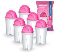 Wessper Classic Filtros de Agua de Repuesto Magnesio | Cartucho de filtración reemplazo para Aquaphor Standard, Brita Classic, Dafi Classic | 6 piezas