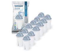 Wessper Classic Filtros de Agua de Repuesto para Agua Dura | Cartucho de filtración reemplazo para Aquaphor Standard, Brita Classic, Dafi Classic | 12 piezas