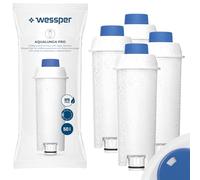 Wessper Filtro Agua para Cafetera Automatica, Filtro Cafetera Delonghi DLSC002, SER3017, ECAM, ESAM, ETAM, SECAM, Serie S, Filtro Carbon Activado para Cafetera - 4 Piezas