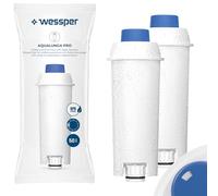 Wessper Filtro Agua para Cafetera Automatica, Filtro Cafetera Delonghi DLSC002, SER3017, ECAM, ESAM, ETAM, SECAM, Serie S, Filtro Carbon Activado para Cafetera - 2 Piezas