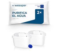 Wessper filtro agua, PIN adicional compatible con brita jarra - 2 pieces | filtro carbon activo, compatible con jarra brita, recambio para jarras Dafi, Wessper, Aquaphor, Philips