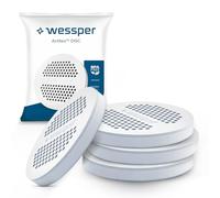 Wessper Filtro de Agua MicroDisc Paquete de 4 | Disco Filtrante de Repuesto para Botellas y Garrafas Brita MicroDisc | Carbón Activo no Tejido, Micropartículas, Reducción de Cloro y Metales Pesados