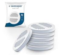 Wessper Filtro de Agua MicroDisc Paquete de 6 | Disco Filtrante de Repuesto para Botellas y Garrafas Brita MicroDisc | Carbón Activo no Tejido, Micropartículas, Reducción de Cloro y Metales Pesados