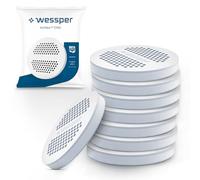 Wessper Filtro de Agua MicroDisc Paquete de 8 | Disco Filtrante de Repuesto para Botellas y Garrafas Brita MicroDisc | Carbón Activo no Tejido, Micropartículas, Reducción de Cloro y Metales Pesados