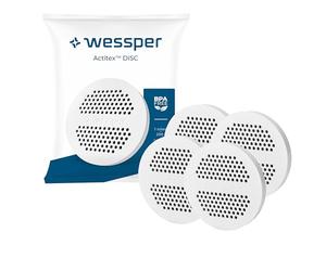 Wessper Filtro de Disco para Botella y Jarra Filtradora Agua, Filtros con Carbón Activo, Compatible con Botella Brita y Jarras Wessper, Reducción de Cloro y Metales Pesados - 4 Piezzas