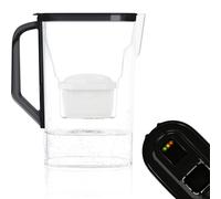 Wessper Jarra con filtro 2,7l con contador LED, para de frigorífico - Noir | jarra filtradora de agua, filtro carbon activo, para puerta de frigorifico, jarra con filtro de agua