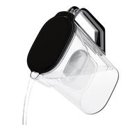 Wessper Jarra con filtro de agua Para puerta de frigorífico 2,7 l, jarra de agua con filtro de agua de carbón activado Compatible con cartuchos de filtro Brita Maxtra - Negro