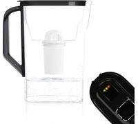 Wessper Jarra de agua 2,7l con contador LED, para de frigorífico - Negro | jarra filtradora de agua, filtro carbon activo, para puerta de frigorifico, jarra con filtro de agua classic