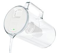 Wessper Jarra de Cristal con Filtro de 3 L y Contador de Cambio, Sin BPA, Filtro de Agua de Carbón Activado, Bianco