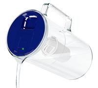 Wessper - Jarra de filtro de vidrio (3 L, con contador de cambio de filtro, jarra con cartuchos de filtro de agua potable BPA FREE, jarra de vidrio con filtro de agua de carbón activado, color azul