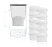 Wessper Jarra Filtradora, 3 Litros, set Agua Cristal y 10 Filtro de Agua, Compatible con Brita Maxtra, Jarra Filtrante de Agua con Filtro de Carbón Activado - Negro