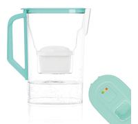 Wessper Jarra Filtradora de Agua 2,7 Litros, con Medidor LED, Jarra Agua para Puerta de Frigorífico, Filtro de Agua de Carbón, BPA FREE, Menta