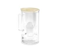 Wessper jarra filtradora de agua con contador LED, 2 litros, jarra agua cristal borosilicato, compacta con Classic filtro de carbón activo, sin BPA - Beige