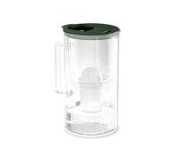 Wessper jarra filtradora de agua con contador LED, 2 litros, jarra agua cristal borosilicato, jarra compacta con Classic filtro de carbón activo, sin BPA - Verde
