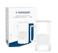 Wessper Jarra Filtrante de Vidrio de 2 litros, sin BPA Jarras para agua con Contador Inteligente de Filtros, jarra con Cartucho Filtrante de Carbón Activo y antical- Blanco