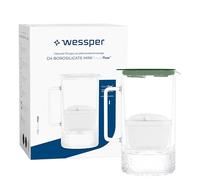 Wessper Jarra Filtrante de Vidrio de 2 litros, sin BPA Jarras para agua con Contador Inteligente de Filtros, jarra con Cartucho Filtrante de Carbón Activo y antical- Verde