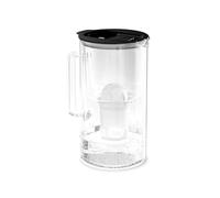 Wessper Jarra Filtrante para Agua con Contador LED, Capacidad de 2 Litros, Jarra de Vidrio de Borosilicato, Compacta, con Filtro de Carbón Activo Classic, sin BPA - Negra