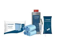 Wessper Kit de Mantenimiento para Philips & Saeco - 2x Filtros Compatibles con AquaClean CA6903, Descalcificador 500ml, 10x Pastillas, Grasa & Cepillo - Limpieza Cafetera Automática & Espresso