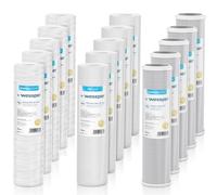 Wessper Set 15x Cartucho del Filtro de Agua de Sedimentos 10'' | 5x Filtro de Cuerda - 5x Espuma