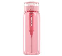 Wessper Tritan Botella de agua con cartucho de filtro, sin BPA con filtro de carbón activado, botella de agua para deportes, gimnasio, escuela y niños, botella de 680 ml, Rosa