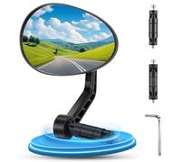 West Biking Espejo para bicicleta, ajustables en 360° para los extremos del manillar, para manillares con un diámetro interior de 15-20 mm