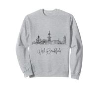 West Brookfield Massachusetts Skyline Souvenirs Paisaje urbano Sudadera