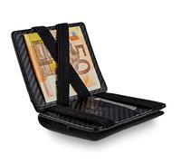 WEST - Cartera compacta RFID súper duradera para hombres con monedero y caja de regalo para tarjetas de crédito para hombres, carbono, Grande pochette à monnaie, Clásico