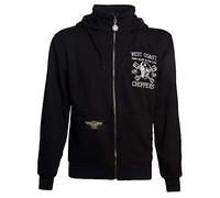 West Coast Choppers Men Zip Hoodie High Speed, Talla:L, Color:Black