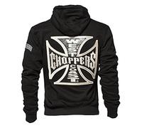 WEST COAST CHOPPERS Sudadera con Capucha y Panel Cruzado, Color: Negro, Negro, M
