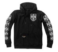 West Coast Choppers WCC - Dominator Zip Hoody Black Hombre Capucha con Cremallera Negro