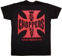 West Coast Choppers WCC T-Shirt Iron Cross Red Logo Schwarz-XXL