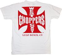 West Coast Choppers WCC T-Shirt Iron Cross Red Logo White-M