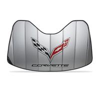 West Coast Corvette 27170300 C7 Corvette Stingray Logo - Parasol Estilo acordeón, Aislado, Color Plateado Liso West Coast Corvette