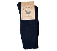WEST COAST KNITWEAR Calcetines de cachemira fina y lana merino para mujer, súper suaves y cálidos, azul marino, talla única