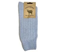 WEST COAST KNITWEAR Calcetines de cachemira fina y lana merino para mujer, súper suaves y cálidos, azul celeste, talla única