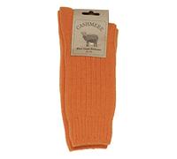 WEST COAST KNITWEAR Calcetines de cachemira fina y lana merino para mujer, súper suaves y cálidos, naranja, talla única