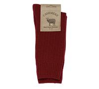 WEST COAST KNITWEAR Calcetines de cachemira fina y lana merino súper suaves y cálidos para mujer, rosso, Talla única