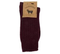 WEST COAST KNITWEAR Calcetines supersuaves de cachemira fina y lana merino para mujer, Bordó, Talla única