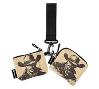 West Cowboy - Carteras de doble pulsera para mujer, delgada, desmontable, con cremallera, monedero con correa de muñeca para mujeres y hombres, 2 piezas, Varios colores, 4.13"(L) x 3.5"(W), Accesorio