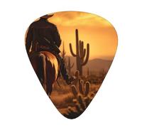 West Desert Cactus con Cowboys Riding Horses1 - Púas de guitarra de celuloide para bajo acústico, púas de guitarra con caja organizadora