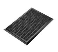 WEST&EAST Felpudo para Entrada de casa Exterior 40x60 cm, Felpudo Exterior con Borde de Aluminio Negro, Alfombra atrapa-Suciedad para la Entrada de casa, Alfombra Puerta Entrada, tapete para Entrada