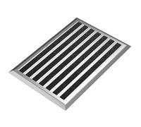 WEST&EAST Felpudo para Entrada de casa Exterior 40x60 cm, Felpudo Exterior con Borde de Aluminio Plateado, Alfombra atrapa-Suciedad para Entrada de casa, Alfombra Puerta Entrada, tapete para Entrada