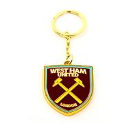 West Ham FC - Llavero oficial de metal con escudo de fútbol (talla única)