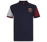 West Ham United FC - Polo Oficial para Hombre - con el Escudo del Club - Azul Marino - Escudo - Mangas en Contraste - 3XL