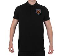 West Ham United FC - Polo Oficial para Hombre - con el Escudo del Club - Negro - S