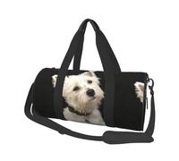 West Highland Terrier con Collar, Bolsa de Viaje de Gran Capacidad, Bolso Redondo, Bolsa de Viaje Deportiva, Bolsa de Mano, Bolsa de Fitness