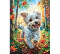 West Highland Terrier en el jardín Rompecabezas 1000 Piezas Cartón Para Niños Mayores 14 Años Sueño de pintura al óleo de cuento de hadas Entretenimiento Casa Terapia Relajación Ocio Doméstico Detalle