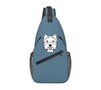 West Highland Terrier - Westies - Westie Dogs - Bolsa de pecho azul para hombre, mochila cruzada, bolsa de viaje, bolsa de hombro